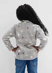 Mysig fleecejacka med kontrastfärgade detaljer, bonprix