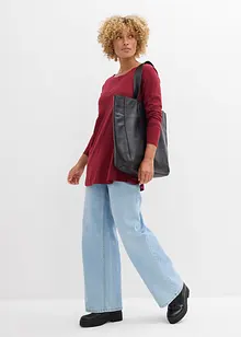 Långärmad topp av bomull och viskos, bonprix