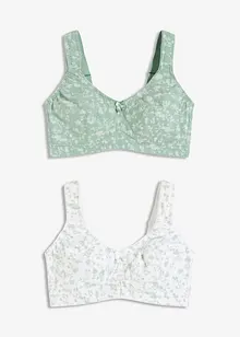 BH utan bygel (2-pack) i ekologisk bomull, bonprix