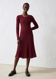 Stickad klänning i merinoull, bonprix