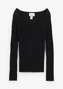 Finstickad tröja av merinoull, bonprix