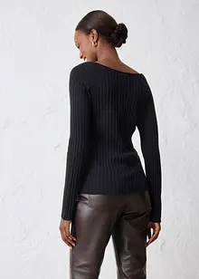 Finstickad tröja av merinoull, bonprix