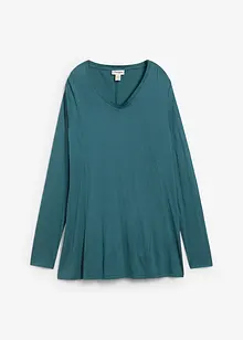 Långärmad viskostopp med utställd nederkant, bonprix