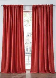 Gardinlängd i sammet av ekologisk bomull (1-pack), bonprix