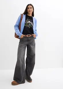 Ribbstickad cardigan, bonprix