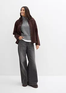 Tröja med krage och knappar, bonprix