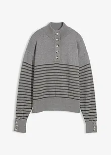 Tröja med krage och knappar, bonprix