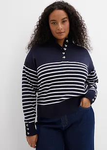 Tröja med krage och knappar, bonprix