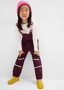 Fodrad regnbyxa av softshell med hängslen, bonprix