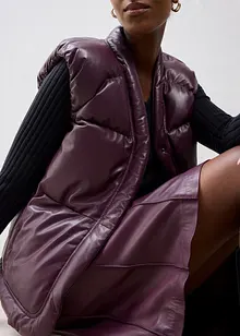 Quiltad skinnväst av lammnappa, bonprix