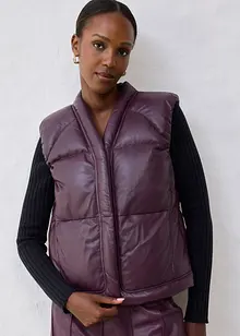 Quiltad skinnväst av lammnappa, bonprix