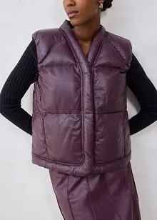 Quiltad skinnväst av lammnappa, bonprix