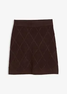 Stickad kjol med flätmönster, bonprix