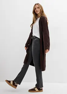 Stickad kofta med flätmönster, bonprix