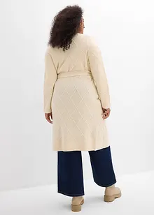 Stickad kofta med flätmönster, bonprix