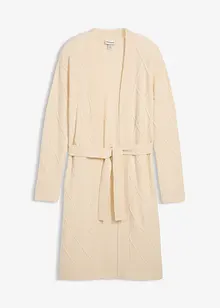 Stickad kofta med flätmönster, bonprix