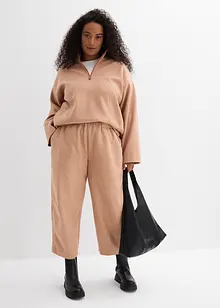 Byxa i barrel-modell med yllelook, bonprix