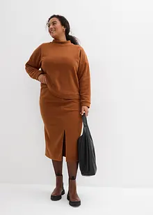 Midikjol av polarfleece, bonprix