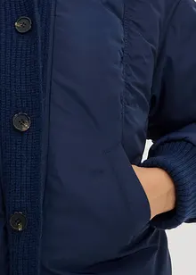 Vadderad jacka med stickade muddar, bonprix