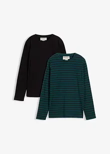 Långärmad T-shirt i ekologisk bomull (2-pack), bonprix