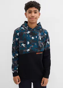 Sweatshirt med huva i ekologisk bomull, bonprix