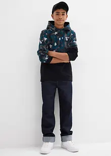 Sweatshirt med huva i ekologisk bomull, bonprix