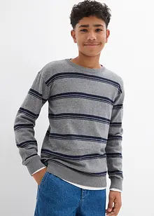 Finstickad tröja i ren bomull, bonprix