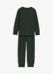 Pyjamas i mjuk bomull med självlysande tryck (2 delar), bonprix