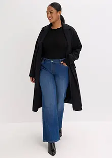 Ribbstickad topp i viskosmix, bonprix