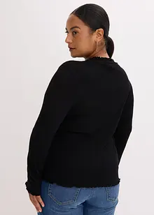 Ribbstickad topp i viskosmix, bonprix