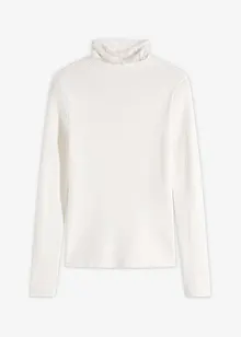 Ribbstickad tröja i böljande viskosmix, bonprix