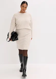 Stickad kjol, bonprix