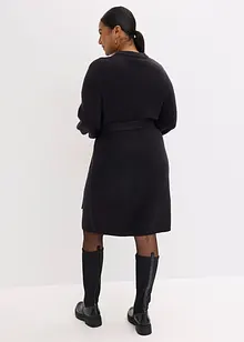 Stickad klänning med ballongärmar, bonprix