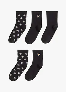 Halvlånga strumpor med mjuka muddar och ekologisk bomull (5-pack), bonprix