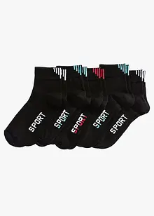 Sportsockor med texttryck (5-pack), ekologisk bomull, bonprix
