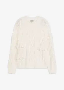 Oversizetröja med fransar, bonprix