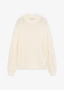 Oversizetröja med flätstickning, bonprix