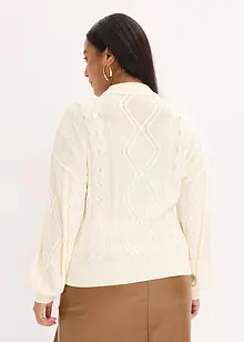 Oversizetröja med flätstickning, bonprix