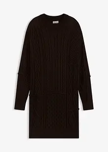 Klänning med flätstickning, bonprix