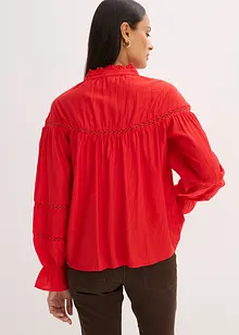 Blus i fintrådig viskosmix, bonprix