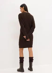 Klänning med flätstickning, bonprix