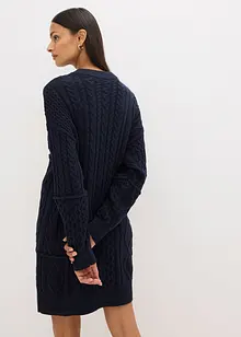 Klänning med flätstickning, bonprix