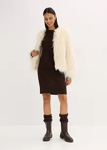 Klänning med flätstickning, bonprix