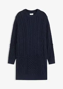 Klänning med flätstickning, bonprix