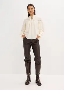 Blus i fintrådig viskosmix, bonprix