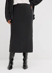 Stickad kjol i bomull, bonprix