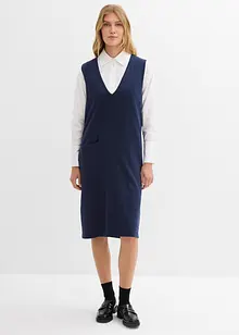 Stickad klänning i bomull, bonprix