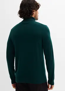 Finstickad polotröja med lyxig merinoull, Slim Fit, bonprix