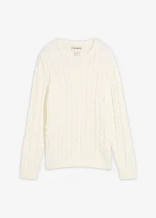 Flätstickad tröja i ekologisk bomull, bonprix