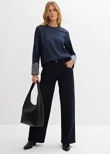 Jeansblus med vida ärmar, bonprix